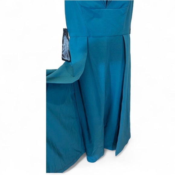 NWT Kay Unger Walk-Thru Jumpsuit Teal size 12 - Picture 7 of 8